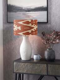 Pacific Lifestyle Ikat Cylinder Lamp Shade in orange, Size 40cm - thumbnail 2