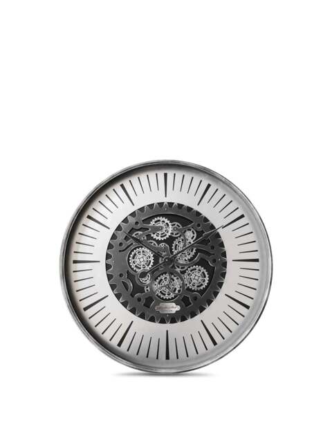 Libra Interiors Palladium Wall Clock With Moving Dials Black N in Black Nickle, Size 100x8x100 - image 1