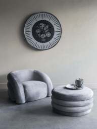 Libra Interiors Palladium Wall Clock With Moving Dials Black N in Black Nickle, Size 100x8x100 - thumbnail 3
