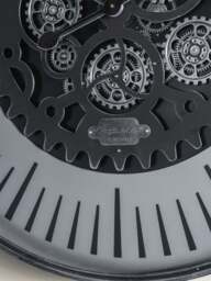Libra Interiors Palladium Wall Clock With Moving Dials Black N in Black Nickle, Size 100x8x100 - thumbnail 4