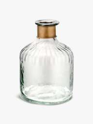 Nkuku Chara Small Hammered Bottle Lines in Brass