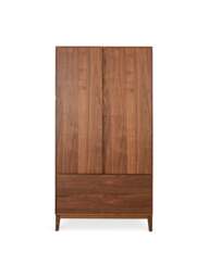 Heal's Lars 2 Door Wardrobe in Walnut, Size W100 x D60 - thumbnail 1