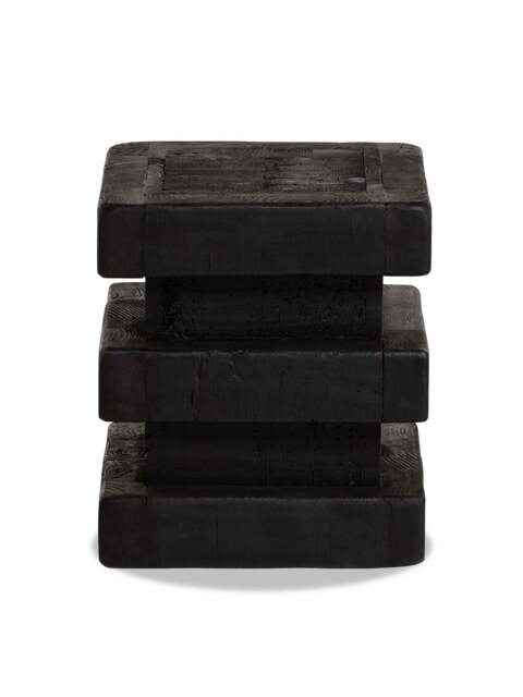 Barker and Stonehouse Wicken Recycled Pine Stool in Black - image 1