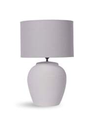 Libra Interiors Rhodes Ceramic Lamp Base With Shade, Large E27 L in White, Size 38x57x38cm
