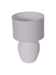 Libra Interiors Rhodes Ceramic Lamp Base With Shade, Large E27 L in White, Size 38x57x38cm - thumbnail 3