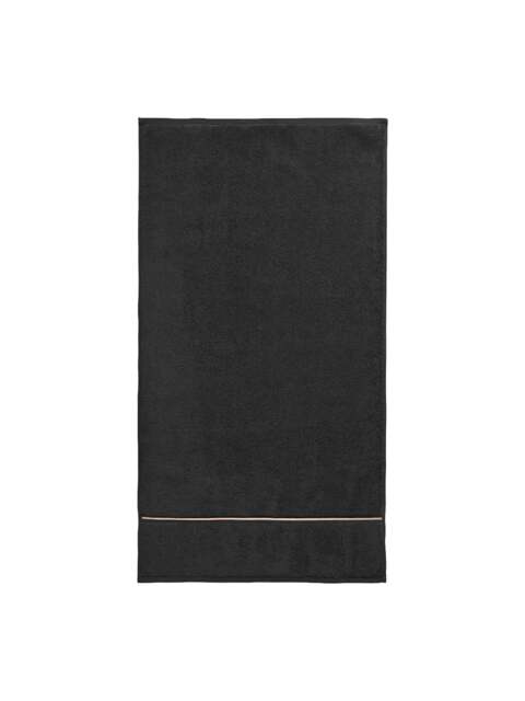 TURNER BIANCA Bianca Zero Twist Satin Stitch Bath Sheet in Black, Cotton/Linen/Satin - image 1
