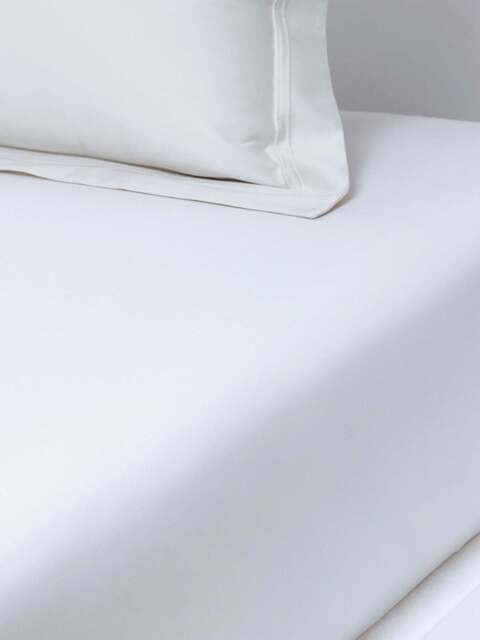 Yves Delorme Triomphe 300 Thread Count Fitted Sheet in Blanc, Cotton, Size King - image 1
