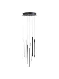 Heal's Saber Led Chandelier 7 Light Cluster Pendant in Black