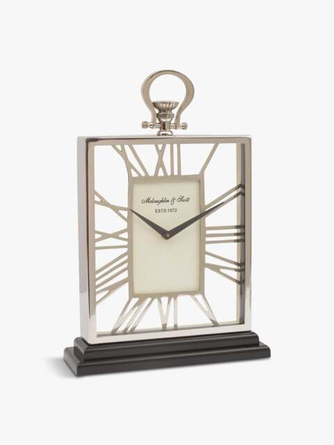 Libra Interiors And Black Skeletal Mantel Clock in Silver, Size One