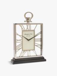 Libra Interiors And Black Skeletal Mantel Clock in Silver, Size One