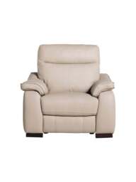 Barker and Stonehouse Arno Power Recliner Armchair in Neutral, Leather - thumbnail 3