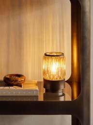Libra Interiors Eleanor Glass Table Uplighter Small in brown - thumbnail 3