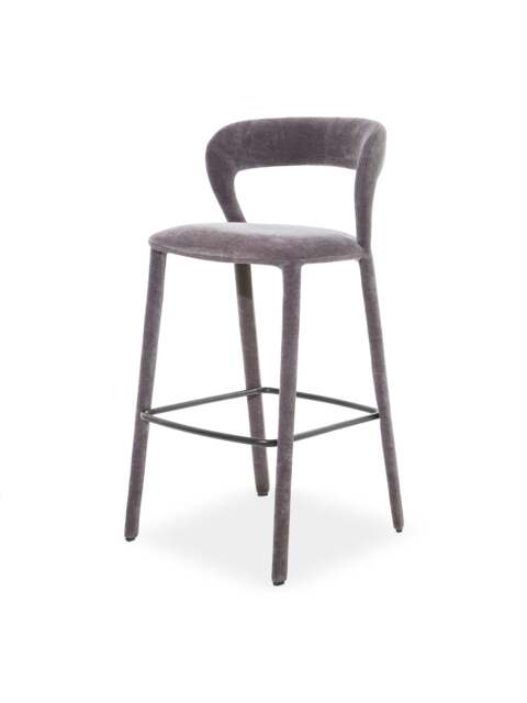 Libra Interiors Cruise Upholstered Bar Stool in Grey, Size H100xW48xD - image 1
