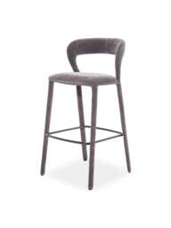 Libra Interiors Cruise Upholstered Bar Stool in Grey, Size H100xW48xD