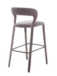Libra Interiors Cruise Upholstered Bar Stool in Grey, Size H100xW48xD - thumbnail 3