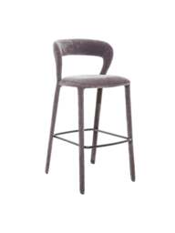 Libra Interiors Cruise Upholstered Bar Stool in Grey, Size H100xW48xD - thumbnail 2