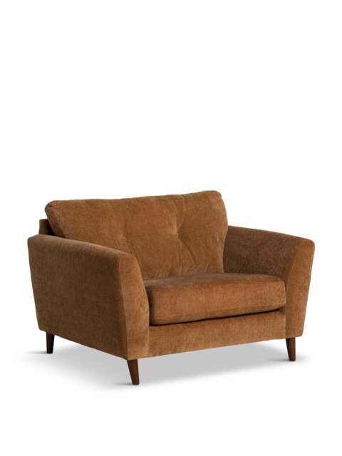 Barker and Stonehouse Benton Fabric Snuggle Chair in Orange, Size 2 Seater - image 1