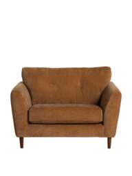 Barker and Stonehouse Benton Fabric Snuggle Chair in Orange, Size 2 Seater - thumbnail 2