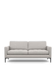 Heal's Eton Footstool Chunky Boucle Ecru Black Feet in Grey, Aluminium - thumbnail 2