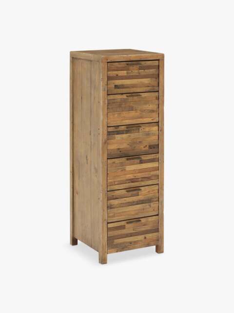 Barker and Stonehouse Charlie Reclaimed Wood 6 Drawer Lingerie Tallboy in Reclaimed Oakland Finish - image 1