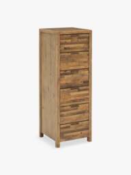 Barker and Stonehouse Charlie Reclaimed Wood 6 Drawer Lingerie Tallboy in Reclaimed Oakland Finish - thumbnail 1