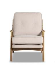 Barker and Stonehouse Merrin Cream Fabric Accent Chair With Wood Frame in Neutral - thumbnail 1