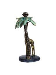 Libra Interiors Palm Candle Stick With Giraffe Gold - thumbnail 2