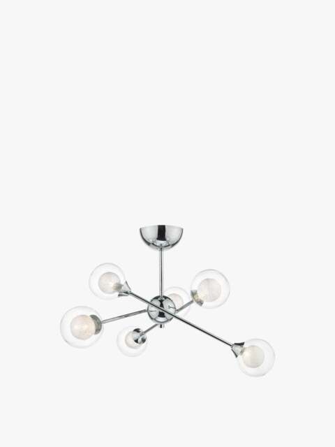 Dar Lighting Zeke Semi Flush Light in Polished Chrome - image 1