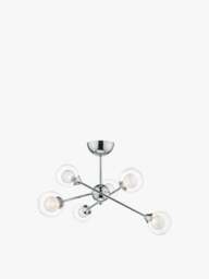 Dar Lighting Zeke Semi Flush Light in Polished Chrome - thumbnail 1