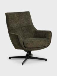 Barker and Stonehouse Draycott Fabric Swivel Armchair in Green - thumbnail 3