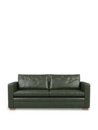 Heal's Palermo 3 Seater Sofa Stonewash in Green, Leather, Size 186x92x85