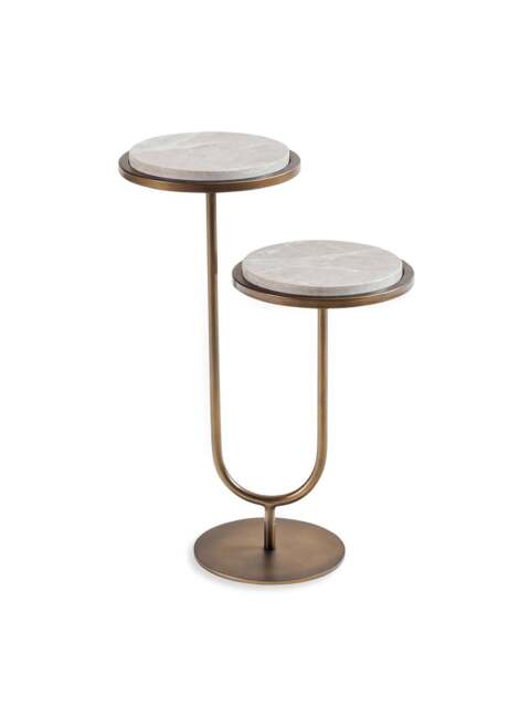 Libra Interiors Marco Accent Table Grey in Grey/Gold/Bronze - image 1
