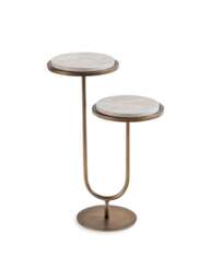 Libra Interiors Marco Accent Table Grey in Grey/Gold/Bronze - thumbnail 1