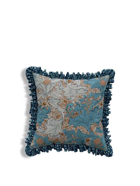 Morris & Co Bird Cushion in Webb's Blue