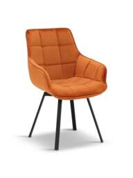Barker and Stonehouse Jasper Velvet Dining Chair in Orange - thumbnail 1