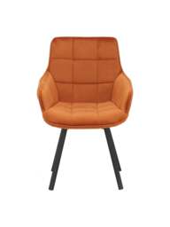 Barker and Stonehouse Jasper Velvet Dining Chair in Orange - thumbnail 3