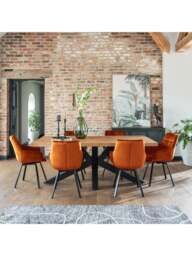Barker and Stonehouse Jasper Velvet Dining Chair in Orange - thumbnail 2