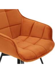 Barker and Stonehouse Jasper Velvet Dining Chair in Orange - thumbnail 5