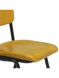 Barker and Stonehouse Twyford Dining Chair in Yellow, Leather - thumbnail 5