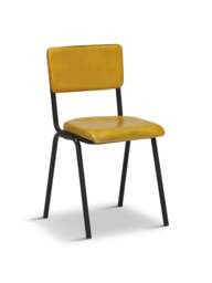 Barker and Stonehouse Twyford Dining Chair in Yellow, Leather - thumbnail 1