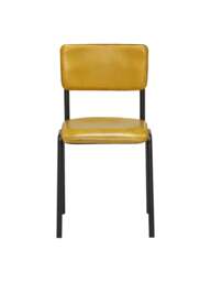 Barker and Stonehouse Twyford Dining Chair in Yellow, Leather - thumbnail 2