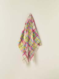 Bronte Falmouth Blanket in Ivory Pink, Lambswool - thumbnail 3