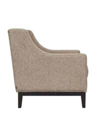 Libra Interiors Theodore Buttoned Armchair Dark Taupe in Grey, Size 86x81x86 - thumbnail 5
