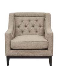 Libra Interiors Theodore Buttoned Armchair Dark Taupe in Grey, Size 86x81x86 - thumbnail 4