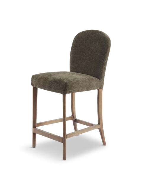 Barker and Stonehouse Maurice Boucle Counter Stool With Brass Studs in Green - image 1