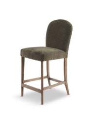 Barker and Stonehouse Maurice Boucle Counter Stool With Brass Studs in Green - thumbnail 1