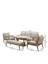 Bramblecrest Maine 8-Seater Garden Lounge Set Cream - thumbnail 3