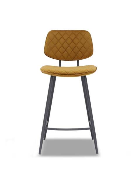 Barker and Stonehouse Archer Gold Velvet Counter Stool in Yellow - image 1