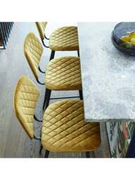 Barker and Stonehouse Archer Gold Velvet Counter Stool in Yellow - thumbnail 2