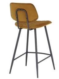 Barker and Stonehouse Archer Gold Velvet Counter Stool in Yellow - thumbnail 3